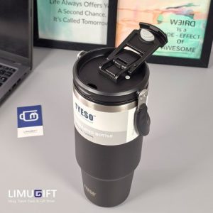 تراول ماگ تایسو دسته دار 1200 میل-مشکی-آسان نوش