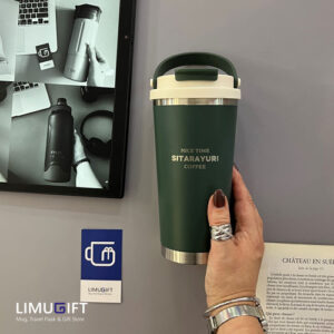 0219 تراول ماگ کف استیل دسته دار سیتارا (Sitarayuri)