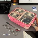 لانچ باکس واشردار داخل استیل سه خانه برند Laxson کد 0232 - Image 3