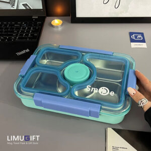 0233 لانچ باکس واشردار داخل استیل 4 خانه Smile