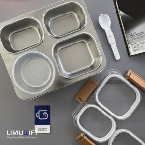 0234 لانچ باکس واشردار داخل استیل 4 خانه