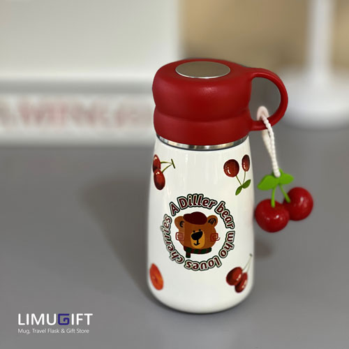 0266 تراول ماگ درب لیوانی دیلر طرح تدی و گیلاس-Diller - Image 8