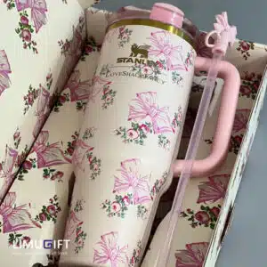 0287 تامبلر استنلی اورجینال پاپیون صورتی جعبه کادویی-Stanley