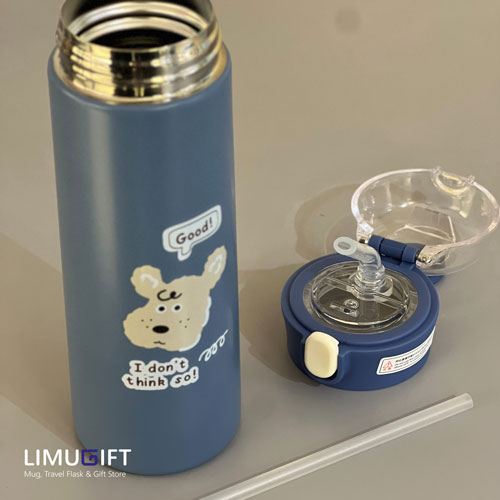 0313 تراول ماگ کودک نی دار طرح حیوانات - Image 8