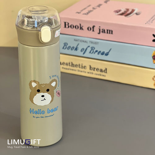 0313 تراول ماگ کودک نی دار طرح حیوانات - Image 4