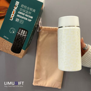 0298 فلاسک طرح پلنگی جعبه کادویی