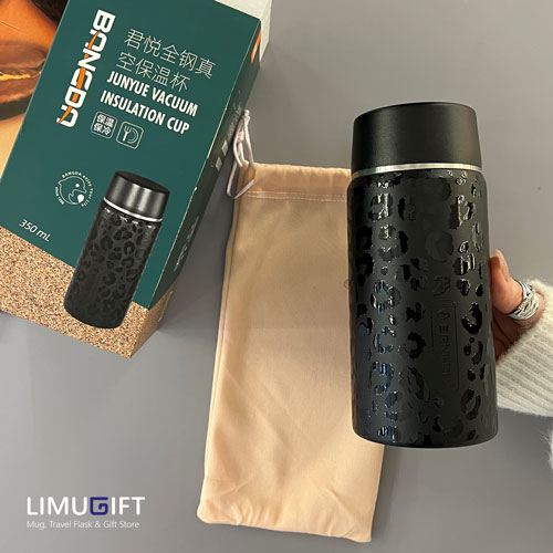 0298 فلاسک طرح پلنگی جعبه کادویی