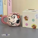 ماگ سرامیکی طرح اسنوپی صورتی کد 0316 - Image 3