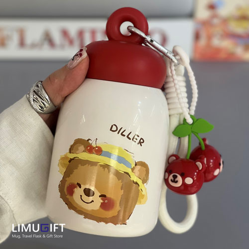 تراول ماگ دیلر آویز دار خرس گیلاسی تراول ماگ تدی (خرس) و گیلاس دیلر 270 میل- Diller کد 0339 - Image 1