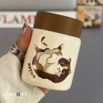 تراول ماگ (مینی فلاسک) فانتزی 150 میل برند دیلر گربه قهوه‌ای -Diller کد 0330 - Image 2