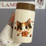 تراول ماگ (مینی فلاسک) فانتزی دیلر 280 میل گربه طرح قهوه‌ای- Diller کد 0334 - Image 2
