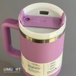 ماگ نِی‌دار استنلی Stanley Quencher صورتیِ یاسی 40oz- کد 0356 - Image 3