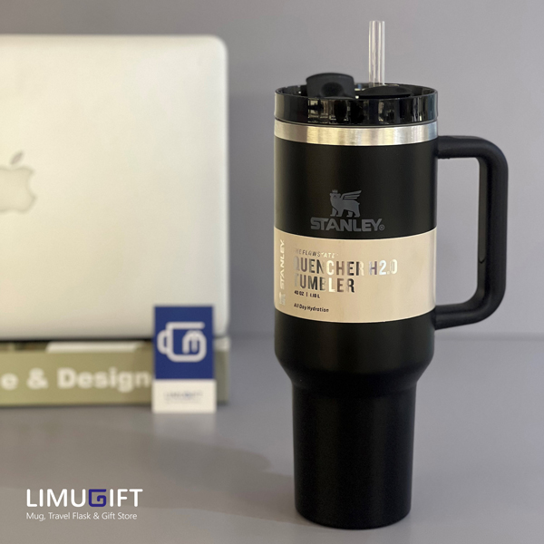 تامبلر استنلی اورجینال مشکی تراول ماگ استنلی Stanley Quencher مدل تامبلر رنگ مشکی 40oz- کد 0388 - Image 1