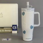 تراول ماگ سیتارایوری طرح‌دار برجسته مرواریدی، مدل تامبلرِ طرحِ قلب و پاپیون  (Sitarayuri)- کد 0399 - Image 4