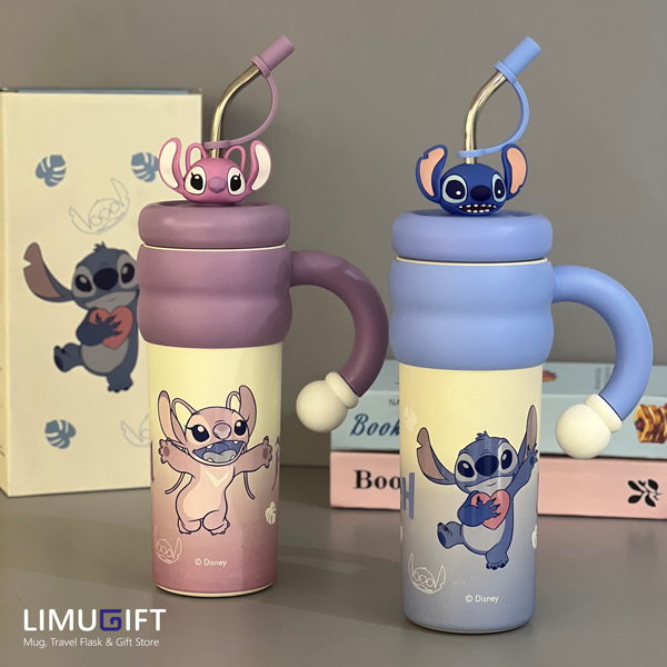 تامبلر دیزنی طرح استیچ تراول ماگ استیچ و آنجل طرح تامبلر برند دیزنی اورجینال (Stitch Disney) کد 0417 - Image 1