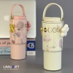 تراول ماگ فانتزی دوحالته طرح گل با آویز 750 میل برند MWM- کد 0428 - Image 3