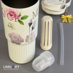 تراول ماگ فانتزی دوحالته طرح گل با آویز 750 میل برند MWM- کد 0428 - Image 6