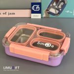 ظرف غذا استیل واشردار سه خانه Smile کد 0436 - Image 2