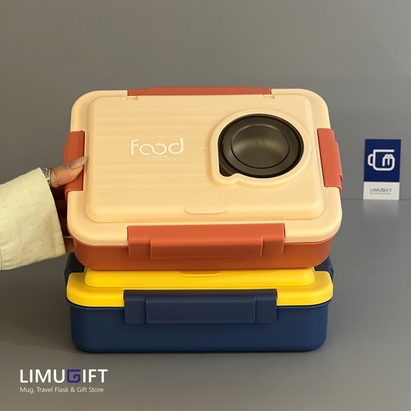 لانچ باکس استیل پیاله دار food ظرف غذا استیل چند قسمتی کاسه دار Food کد 0438 - Image 1