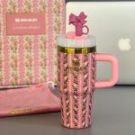 ماگ استنلی مینی گلدار کلاسیک صورتی 14oz جعبه کادویی (Stanley) کد 0554